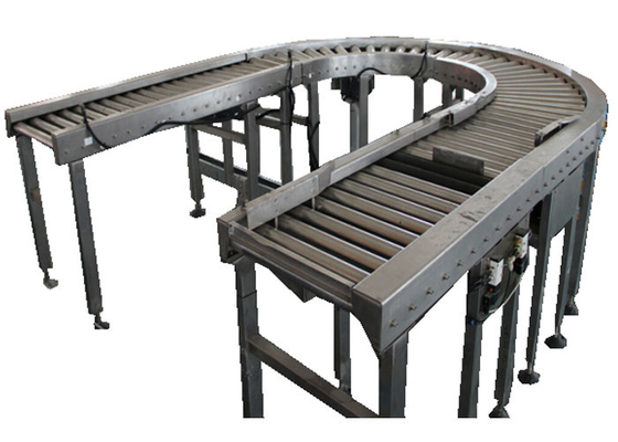 SEW Motor Curve Roller Conveyor 0.75 - 1.5 KW การจัดเรียงพาเลทในสายการบรรจุ