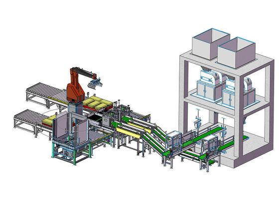 กริปเปอร์ที่กำหนดเอง 330 องศา 210kgs Bag Palletizer Machine