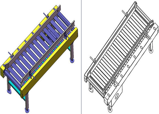 อุตสาหกรรมเครื่องดื่ม 380V 0.75KW Gravity Feed Roller Conveyor